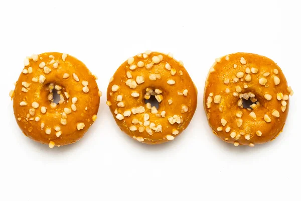 Sweet caramel donuts on white background isolated — Stock Photo, Image