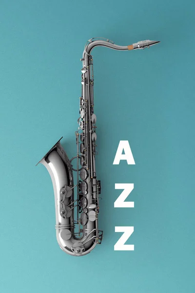 Saxophone on color background — Stock Photo, Image
