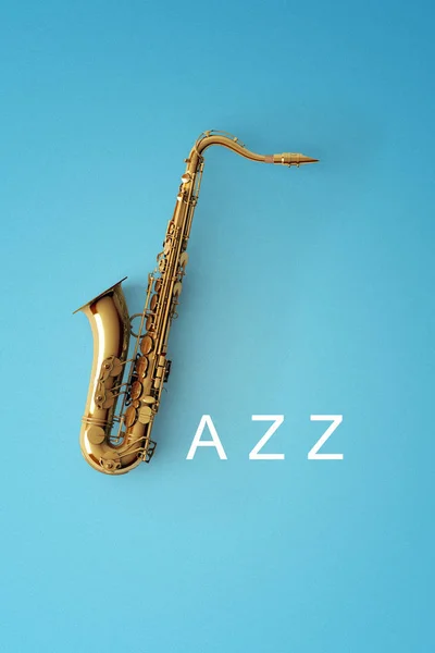 Saxophone on color background — Stock Photo, Image