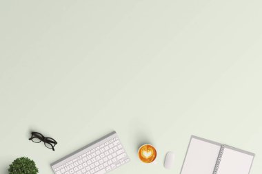  bilgisayar klavye ve fare ile kahve renkli arka plan üzerinde