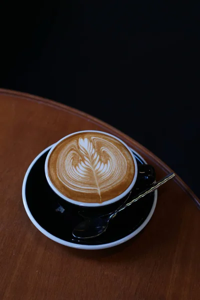 Kávé latte art Café kávézó — Stock Fotó