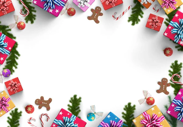 Veselé Vánoce a dárek box pozadí — Stock fotografie