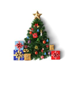 Noel ağacı ve dekorasyon Mutlu noel kartları