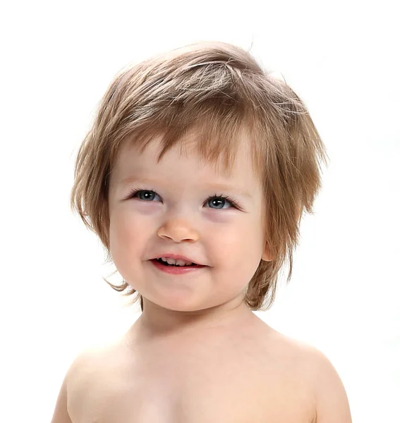 美しい赤ちゃん 年の肖像画 白い背景に分離 — ストック写真