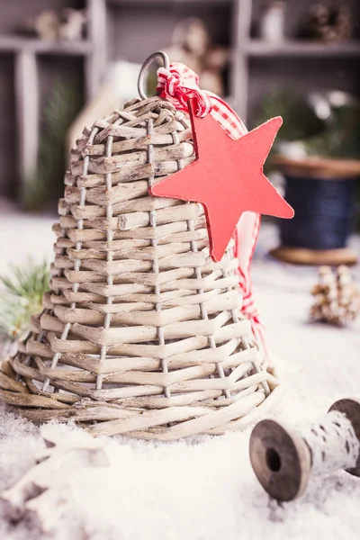 Kerstkaart met vilten laarzen — Stockfoto