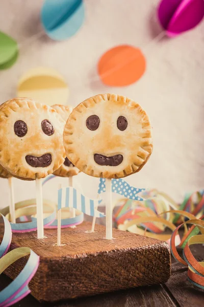 Homemade shortbread cookies on stick called pie pops