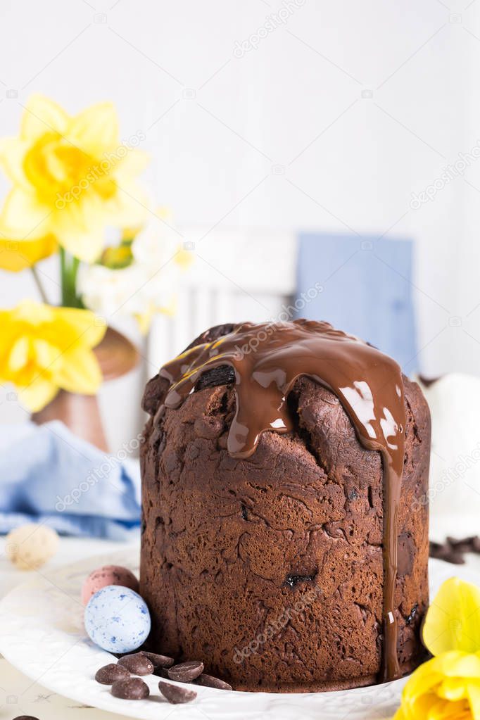 Easter orthodox sweet chocolate bread