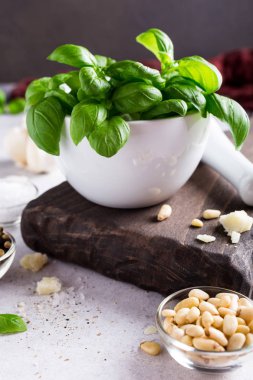 Pesto sos yapmak için malzemeler