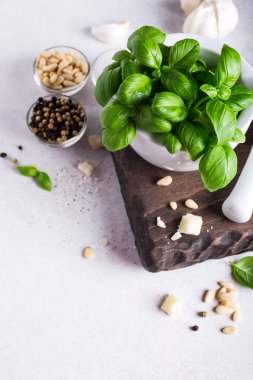 Pesto sos yapmak için malzemeler