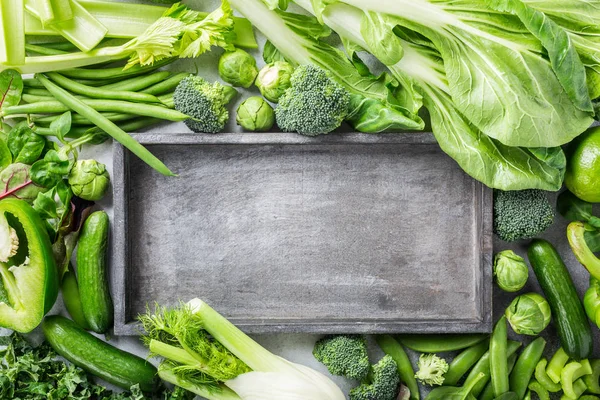Pozadí s různé zelené zelenině — Stock fotografie