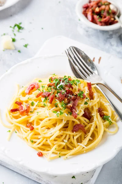 Carbonara pasta italiana — Foto Stock