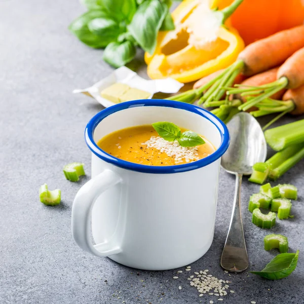 Homemade carrot soup — Stock Photo, Image