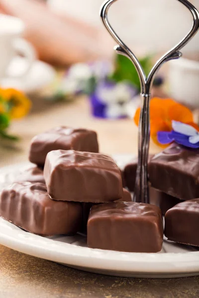 Soft nougat chocolate sweets — Stock Photo, Image