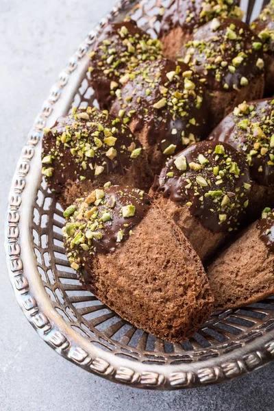 Biscoitos caseiros de chocolate Madeleine — Fotografia de Stock