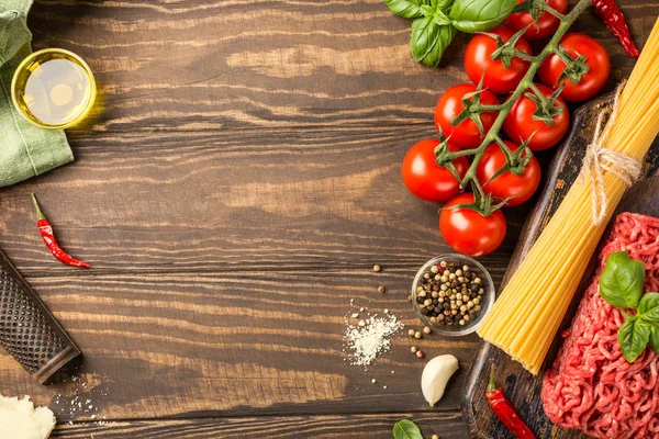 Spagetti bolognese için malzemeler — Stok fotoğraf