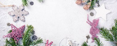 Ahşap Noel ağacı ile şenlikli bir arka plan