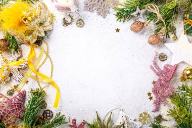 Ahşap Noel ağacı ile şenlikli bir arka plan