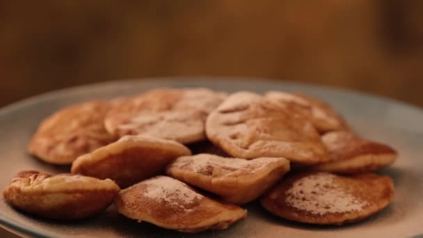 Poffertjes dutch mini pancakes — Stock Video