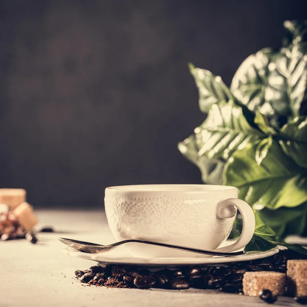 Café en taza de vidrio — Foto de Stock