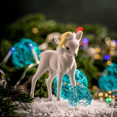 Ahşap Noel ağacı ile şenlikli bir arka plan