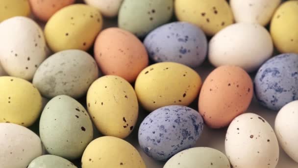 Easter colorful quail eggs rotating Stock Footage