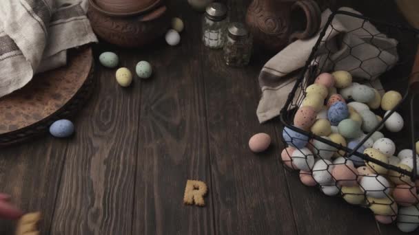 Húsvét szava az asztalra. — Stock videók