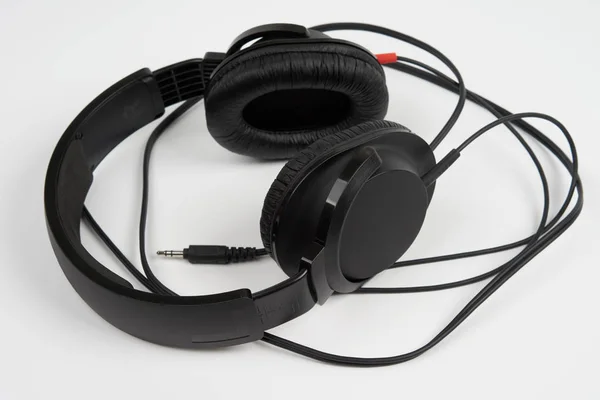 Czarny słuchawki stereo — Zdjęcie stockowe
