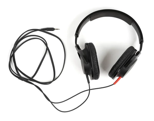 Μαύρο στερεοφωνικά ακουστικά — Φωτογραφία Αρχείου