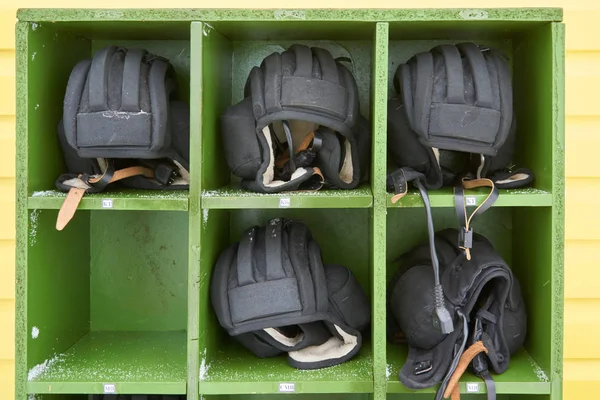 Box för tankmen's hjälmar — Stockfoto