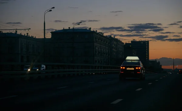 Moscow taxi at night — Stock Photo, Image