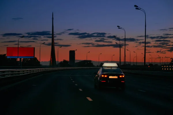 Moscú taxi por la noche — Foto de Stock