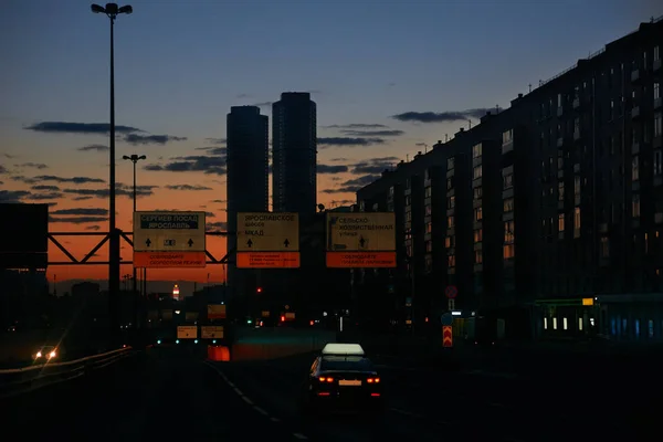 Moscovo táxi à noite — Fotografia de Stock