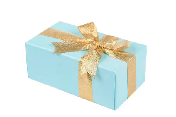 Blue box with present — Stock Photo, Image