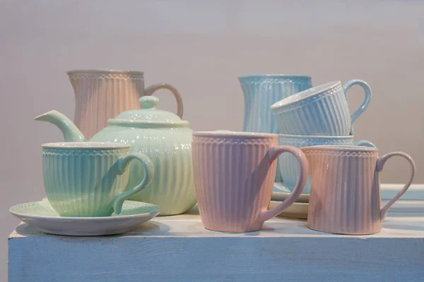 Porcelain dishware for tea — Stock Photo, Image