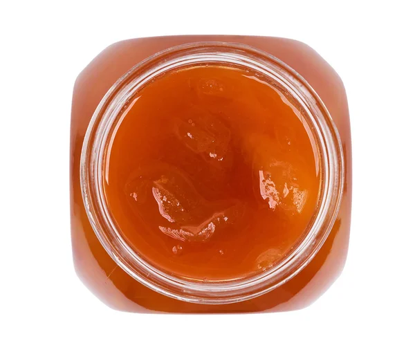 Glazen pot met jam — Stockfoto