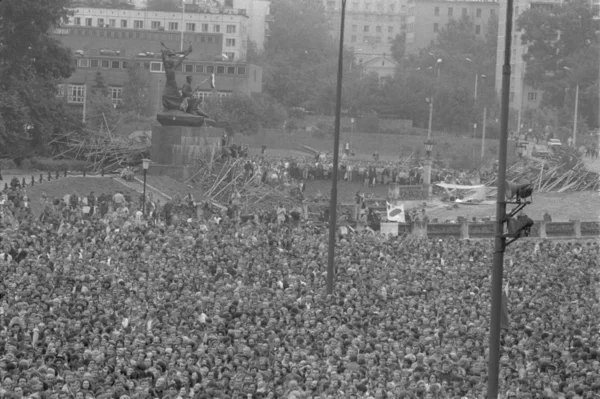 Митинг в Москве в августе 1991 года — стоковое фото