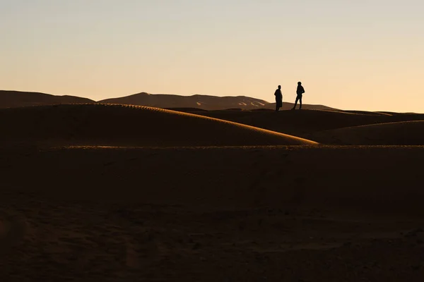 Een zonsondergang op de sahara woestijn — Stockfoto