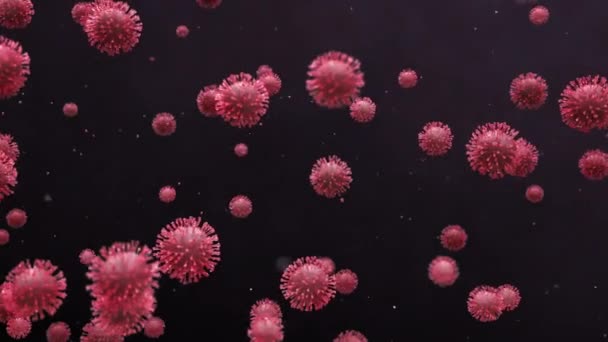 Coronavirus vücudun içinde. Kırmızı renk. 3D görüntüleme. Döngü — Stok video