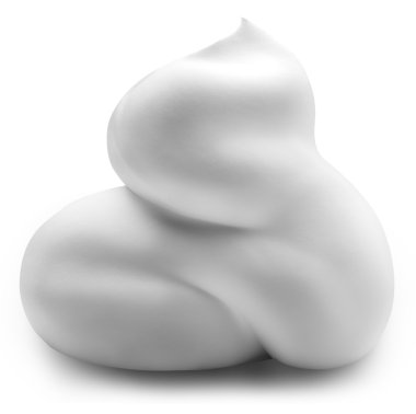 izole kırpma yolu ile beyaz arka plan üzerinde beyaz köpük