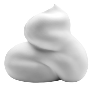 izole kırpma yolu ile beyaz arka plan üzerinde beyaz köpük