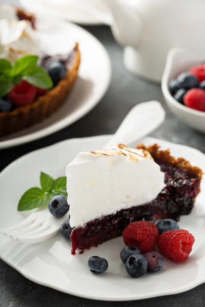 Berry tart with meringue — Stock Photo, Image