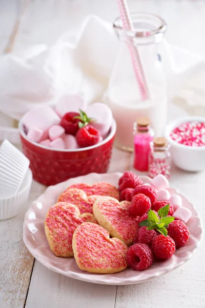 Día de San Valentín galletas en forma de corazón —  Fotos de Stock