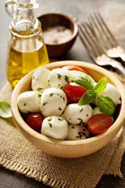 Taze mozzarella şifalı otlarla Marine