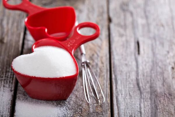 Baking sweets for Valentines day — Stock Photo, Image