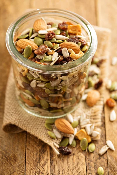 Dried fruit and nuts trail mix — Stock Photo, Image