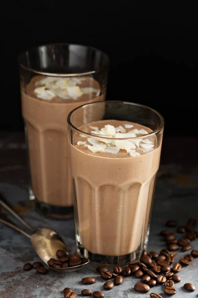 Coffee smoothie with coconut — Stock Photo, Image