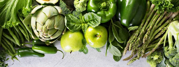 緑の野菜と果物の様々 な — ストック写真