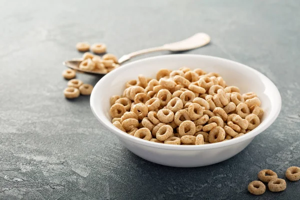 Cereales fríos saludables en un tazón blanco — Foto de Stock