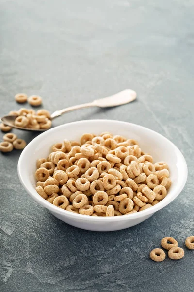 Cereales fríos saludables en un tazón blanco — Foto de Stock