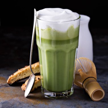 Uzun boylu gözlük Matcha latte